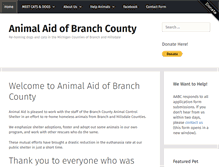 Tablet Screenshot of animalaidofbranchcounty.com